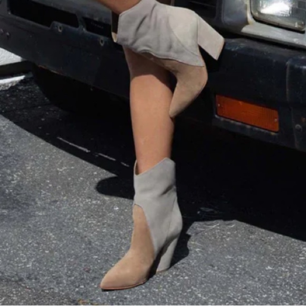 Dolce vita Suede Ankle Boots - Beige and Brown - Picture 4 of 5